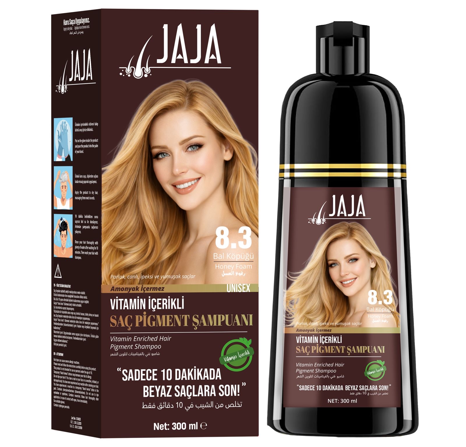 JAJA Vitamin İçerikli Saç Pigment Şampuanı – 8.3 Bal Köpüğü