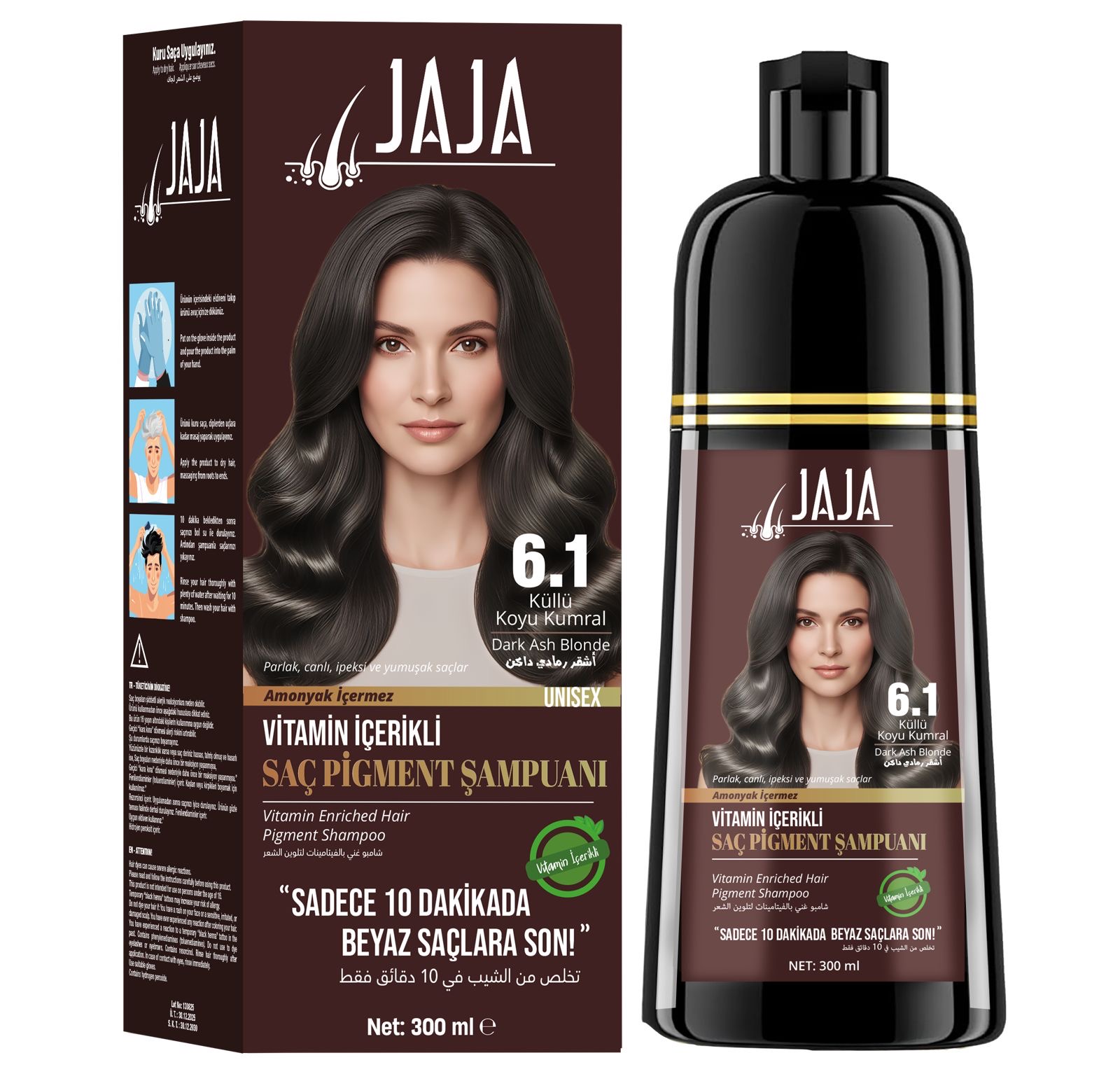 JAJA Vitamin Pigment Şampuan – 6.1 Küllü Koyu Kumral